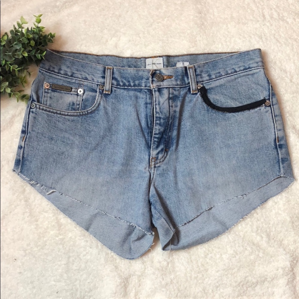 Size 10 Calvin Bootcut Jeans Cut into Shorts